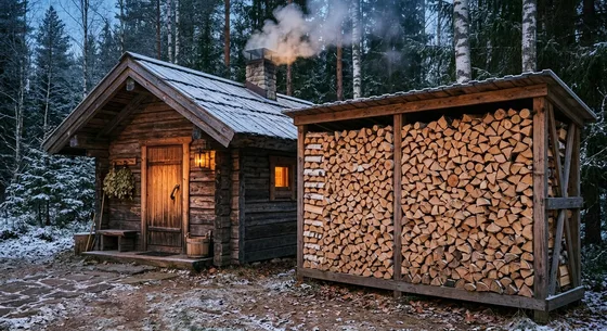 Укладка дров в Белых Столбах, улица Садовая, 32